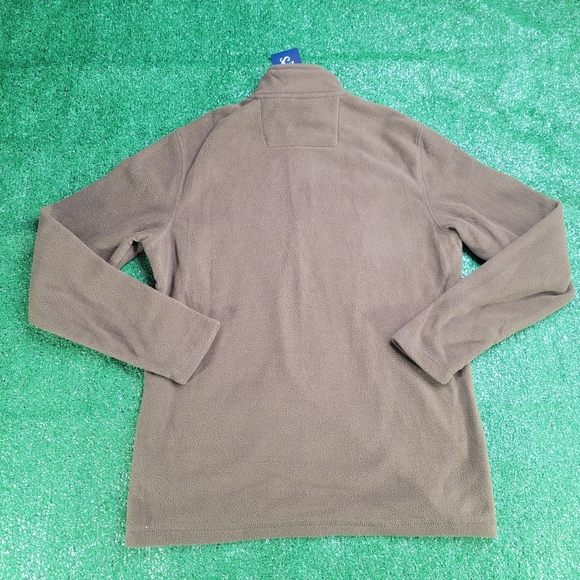 Chaps 1/4 Zip Long  Fleece Pullover Men's Sweatshirt Size Medium Brown Blue New - Picture 9 of 9